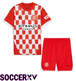 Girona Kids Home Soccer Jersey Red White 2024/2025