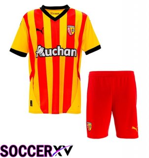 RC Lens Kids Home Soccer Jersey Yellow Red 2024/2025