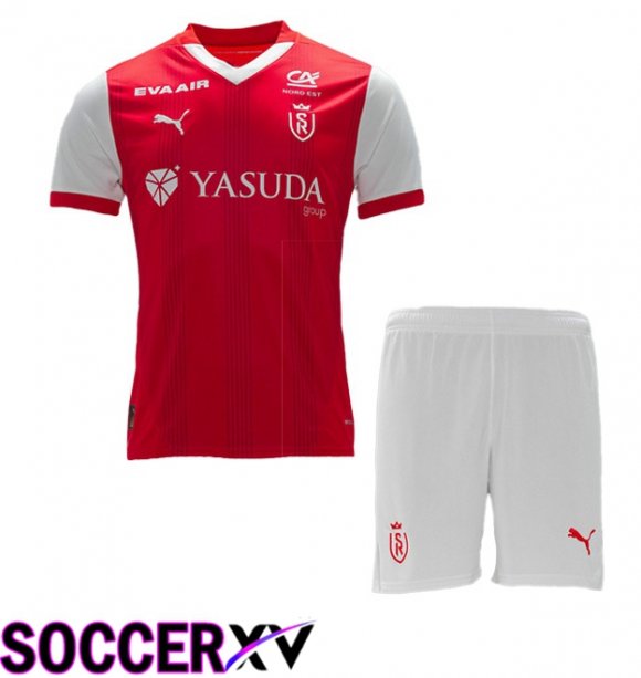 Stade de Reims Kids Home Soccer Jersey Red 2024/2025