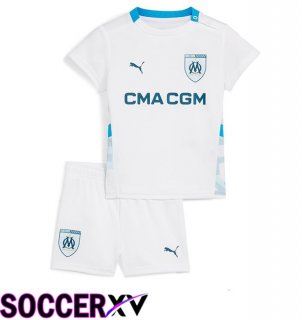 Marseille OM Kids Home Soccer Jersey White 2024/2025