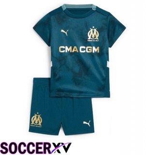 Marseille OM Kids Away Soccer Jersey Blue 2024/2025