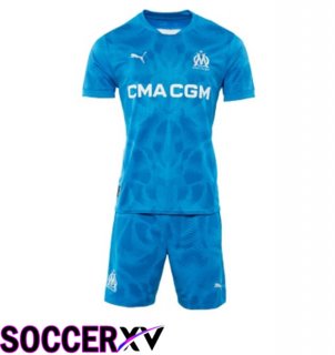 Marseille OM Kids Goalkeeper Soccer Jersey Blue 2024/2025