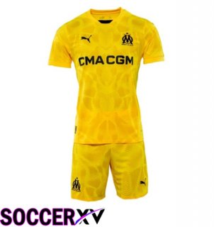 Marseille OM Kids Goalkeeper Soccer Jersey Yellow 2024/2025