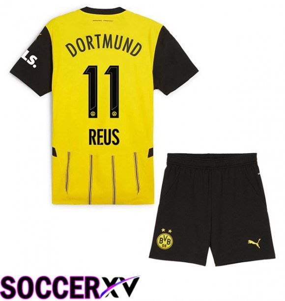 Dortmund BVB (Reus 11) Kids Home Soccer Jersey Yellow 2024/2025