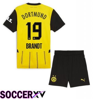 Dortmund BVB (Brandt 19) Kids Home Soccer Jersey Yellow 2024/2025