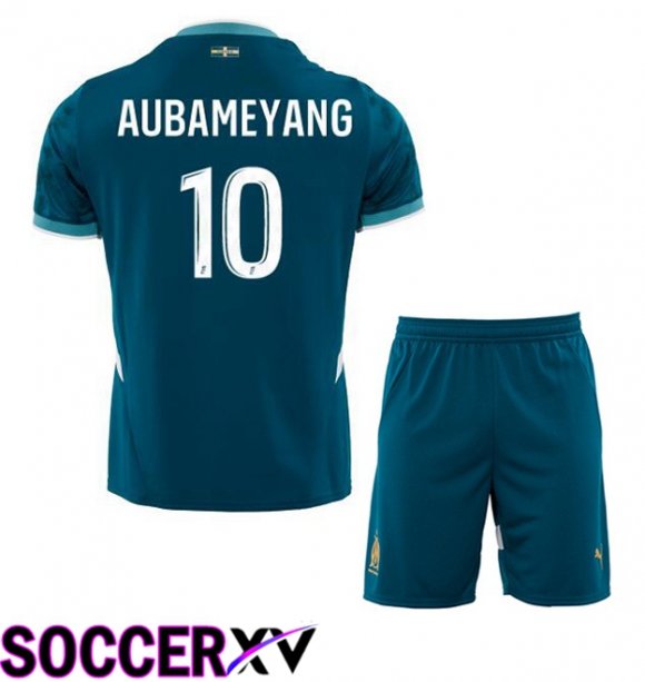 Marseille OM (AUBAMEYANG 10) Kids Away Soccer Jersey Blue 2024/2025