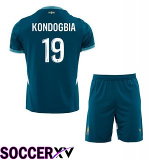 Marseille OM (KONDOGBIA 19) Kids Away Soccer Jersey Blue 2024/2025