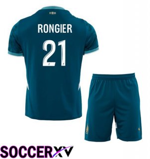 Marseille OM (RONGIER 21) Kids Away Soccer Jersey Blue 2024/2025