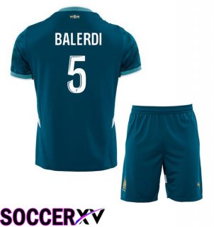 Marseille OM (BALERDI 5) Kids Away Soccer Jersey Blue 2024/2025