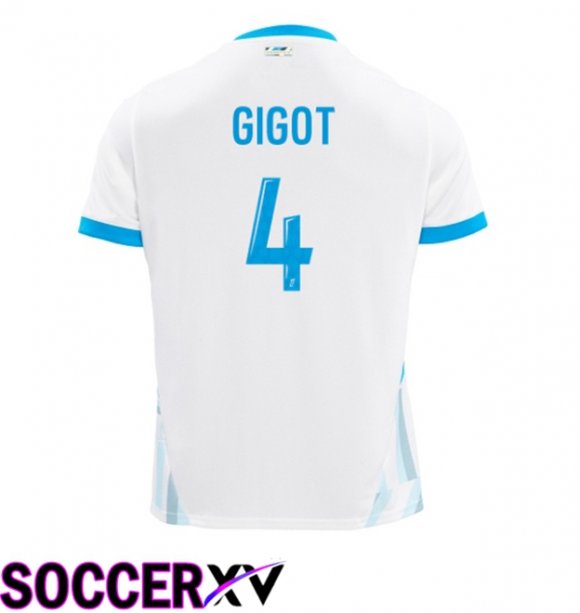 Marseille OM (GIGOT 4) Home Soccer Jersey White 2024/2025