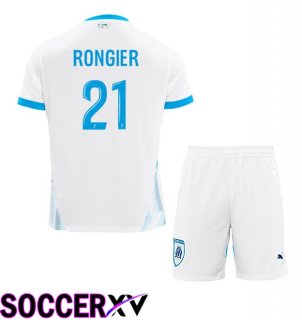 Marseille OM (RONGIER 21) Kids Home Soccer Jersey White 2024/2025