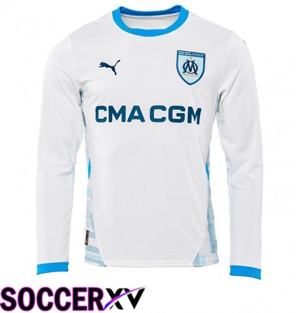 Marseille OM Home Soccer Jersey Long sleeve White 2024/2025