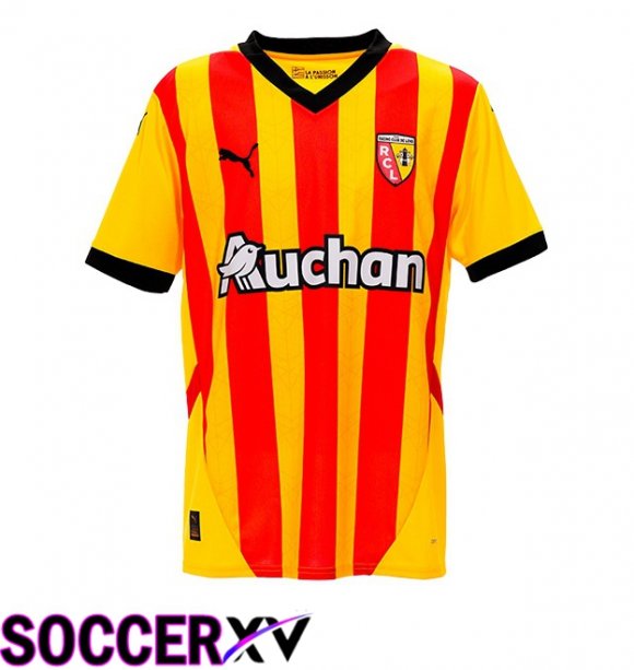 RC Lens Home Soccer Jersey Yellow Red 2024/2025