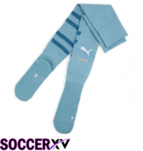 Marseille OM Away Soccer Socks Blue 2024/2025