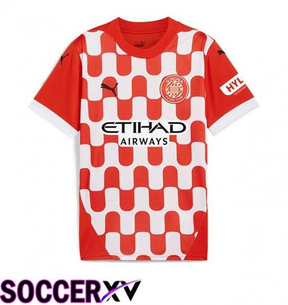 Girona Home Soccer Jersey Red White 2024/2025