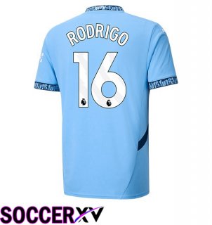 Manchester City (Rodrigo 16) Home Soccer Jersey Blue 2024/2025