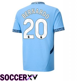 Manchester City (Bernardo Silva 20) Home Soccer Jersey Blue 2024/2025