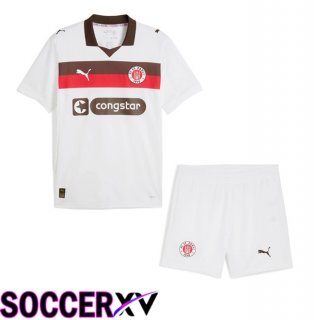 FC St. Pauli Kids Away Soccer Jersey White 2025/2026