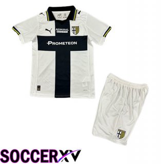 Parma Calcio Kids Home Soccer Jersey White Black 2025/2026