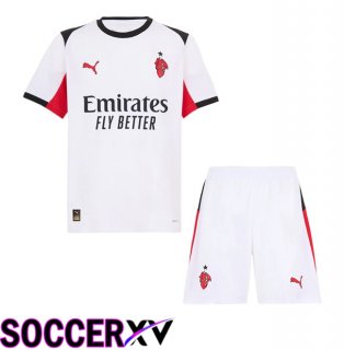 AC Milan Kids Away Soccer Jersey White 2025/2026