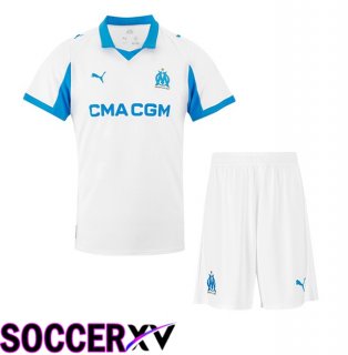 Marseille OM Kids Home Soccer Jersey White 2025/2026