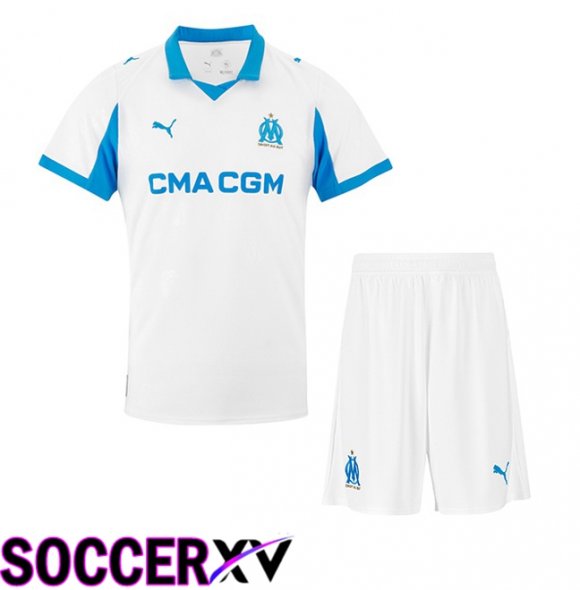 Marseille OM Kids Home Soccer Jersey White 2025/2026