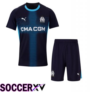 Marseille OM Kids Away Soccer Jersey Blue Royal 2025/2026