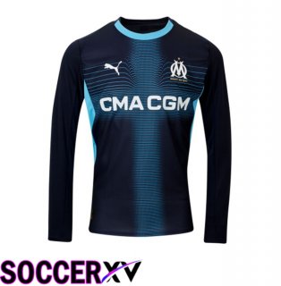 Marseille OM Away Soccer Jersey Long sleeve Blue Royal 2025/2026