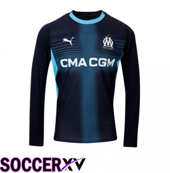 Marseille OM Away Soccer Jersey Long sleeve Blue Royal 2025/2026