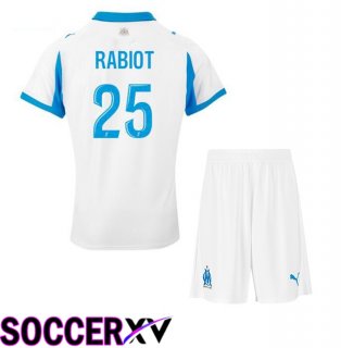 Marseille OM (RABIOT 25) Kids Home Soccer Jersey White 2025/2026