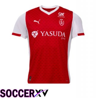 Stade De Reims Home Soccer Jersey Red 2025/2026