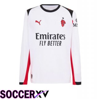 AC Milan Away Soccer Jersey Long sleeve White 2025/2026