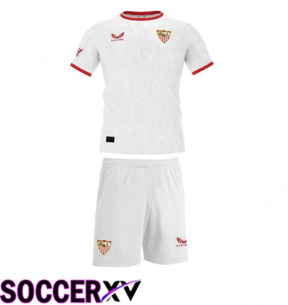 Sevilla FC Kids Home Soccer Jersey White 2024/2025