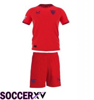 Sevilla FC Kids Away Soccer Jersey Red 2024/2025