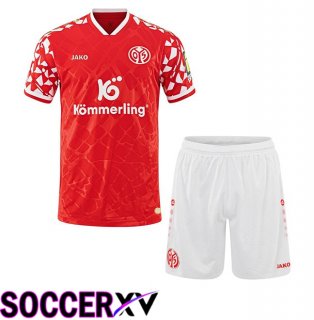 FSV Mainz 05 Kids Home Soccer Jersey Red 2025/2026