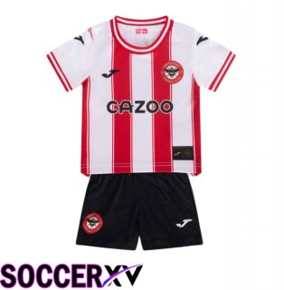 Brentford FC Kids Home Soccer Jersey Red White 2025/2026