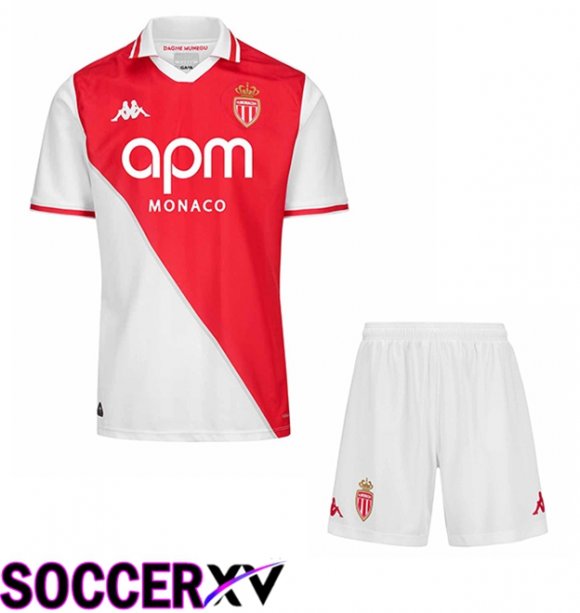 AS Monaco Kids Home New Soccer Jersey 2024/2025