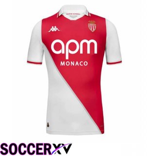 AS Monaco Home Soccer Jersey White Red 2024/2025