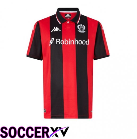 OGC Nice Home Soccer Jersey Red Black 2025/2026
