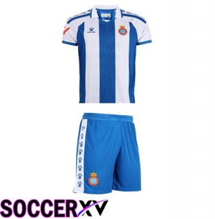 RCD Espanyol Kids Home Soccer Jersey Blue White 2025/2026