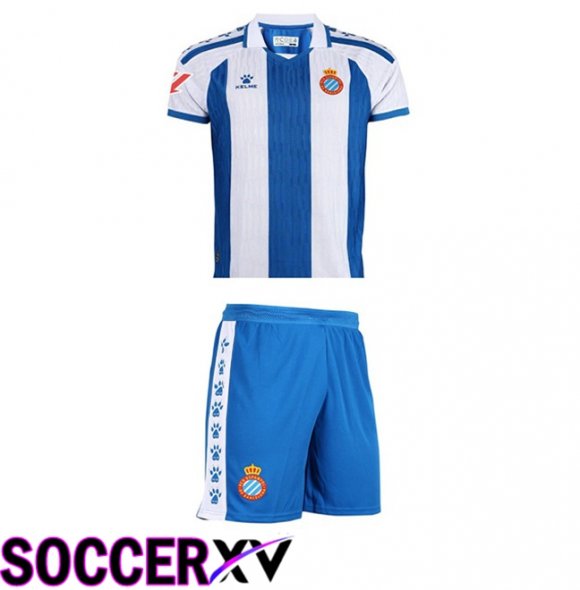 RCD Espanyol Kids Home Soccer Jersey Blue White 2025/2026