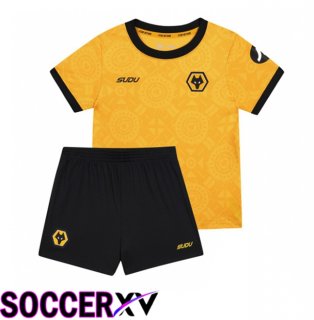 Wolves Kids Home Soccer Jersey Yellow 2025/2026