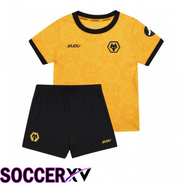 Wolves Kids Home Soccer Jersey Yellow 2025/2026