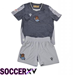 Real Sociedad Kids Away Soccer Jersey Grey 2025/2026