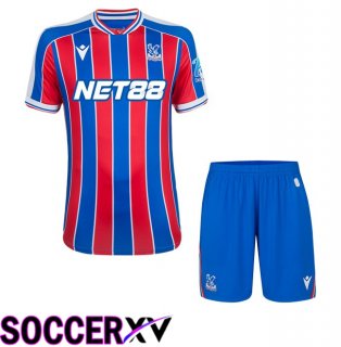 Crystal Palace Kids Home Soccer Jersey Red Blue 2025/2026