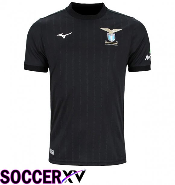 SS Lazio Soccer Jersey 50th Anniversary Champion Edition Black 1973/1974