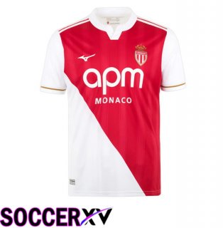 AS Monaco Home Soccer Jersey White Red 2025/2026