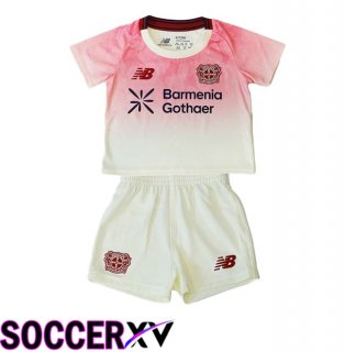 Bayer 04 Leverkusen Kids Away Soccer Jersey White Pink 2025/2026