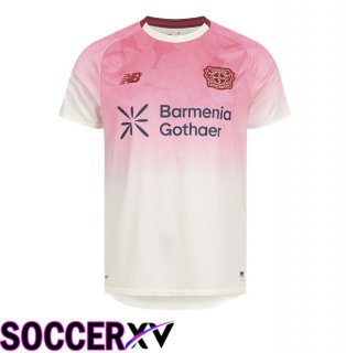 Bayer 04 Leverkusen Away Soccer Jersey White Pink 2025/2026