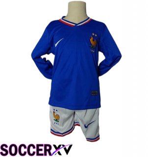 France Kids Home Soccer Jersey Long sleeve 2024/2025